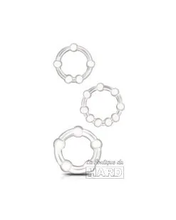 Beast Rings Lot De 3 Mini Cockrings Souples Beaded Set Transparents