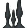 Anal Play Lot De 3 Plugs Silicone Curvy Noirs