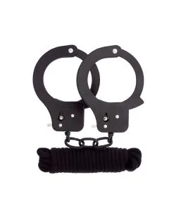 Bondx Lot Menottes Metal Et Corde 3M Noires