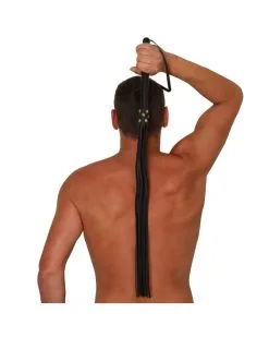 The Red Martinet Long Lanières En Cuir Et Manche En Bois 80cm Noir -Sextoys boutique martinet long lanieres en cuir et manche en bois 80cm noir 2