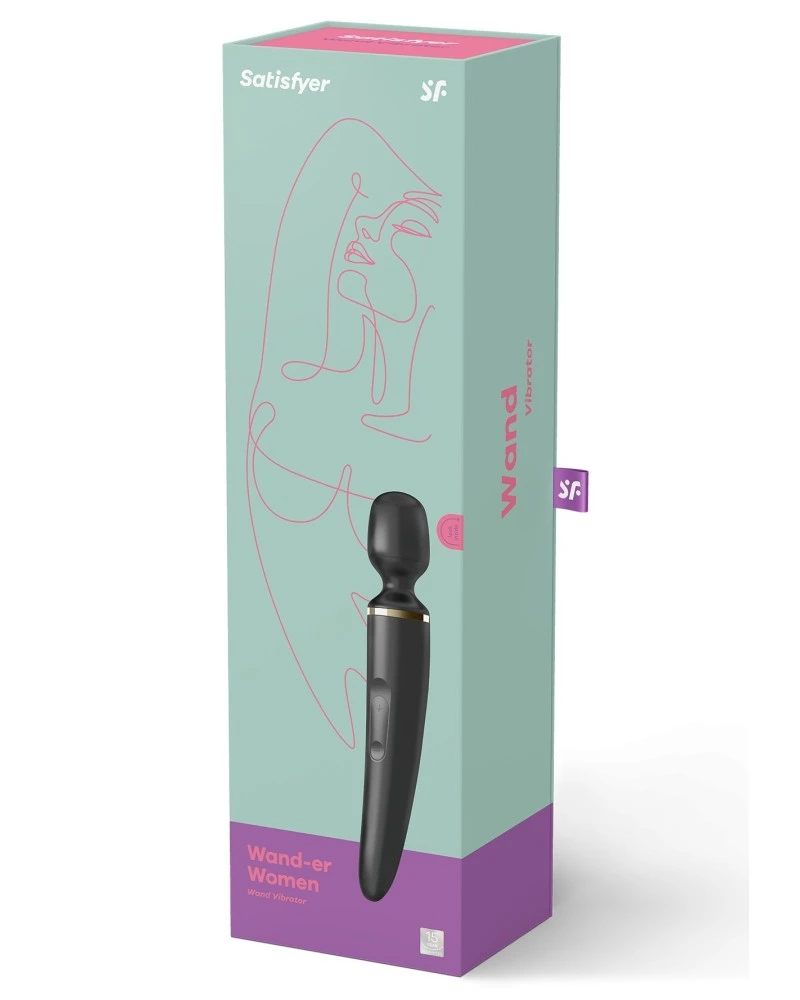 Satisfyer Masseur Wand-er Women Noir - Tête 78mm 2 Satisfyer Masseur Wand-er Women Noir - Tête 78mm – Image 2