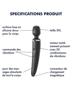 Satisfyer Masseur Wand-er Women Noir - Tête 78mm 10 Satisfyer Masseur Wand-er Women Noir - Tête 78mm -Sextoys boutique masseur wand er women noir tete 78mm 2