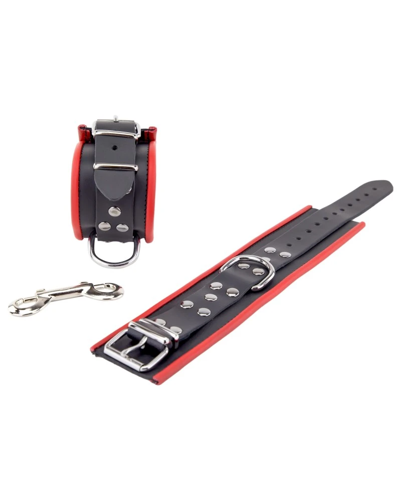 The Red Menottes En Cuir Pour Les Chevilles Noir-Rouge 3 The Red Menottes En Cuir Pour Les Chevilles Noir-Rouge – Image 3