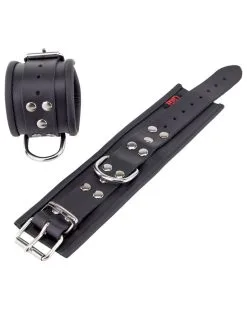 The Red Menottes En Cuir Pour Les Poignets Noir -Sextoys boutique menottes en cuir pour les poignets noir 2