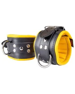 The Red Menottes En Cuir Rembourrées Pour Chevilles Noir-Jaune