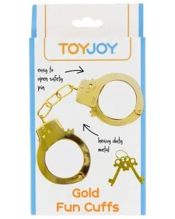 Toy Joy Menottes En Métal Fun Cuffs Dorées -Sextoys boutique menottes en metal fun cuffs dorees 2