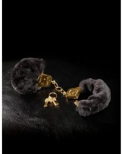 Fetish Fantasy Series Menottes Gold Furry Noires -Sextoys boutique menottes gold furry noires 3