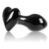 RENEGADE Plug En Verre Crystal Heart 7 X 3.2cm Noir