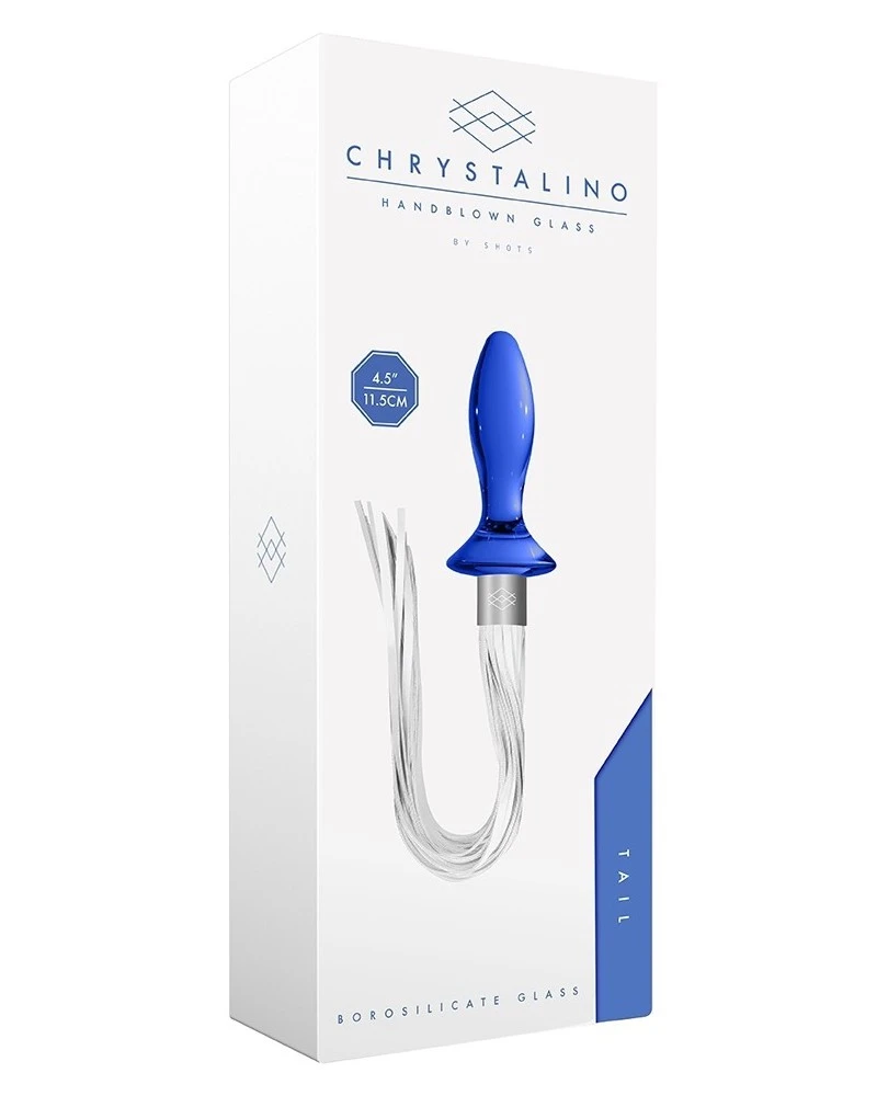 Chrystalino Plug En Verre Tail Bleu 9 X 3.5cm 2 Chrystalino Plug En Verre Tail Bleu 9 X 3.5cm – Image 2