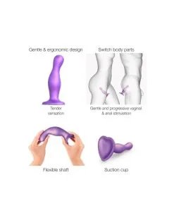 Plug Silicone Curvy Strap-On-Me L 15 X 4.6cm Violet -Sextoys boutique plug silicone curvy strap on me l 15 x 46cm violet 2