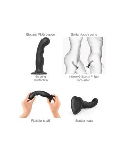 Plug Silicone P&G Strap-On-Me XXL 18.5 X 4.5cm Noir -Sextoys boutique plug silicone pg strap on me xxl 185 x 45cm noir 2