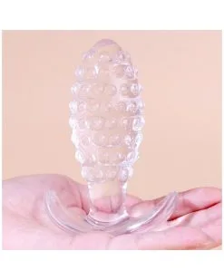 ClearlyHorny Plug Transparent Dotted Pine L 9 X 3.5cm