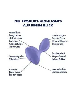 Plug Vibrant Connecté Sweet Seal Satisfyer 7 X 3.5cm Lilas -Sextoys boutique plug vibrant connecte sweet seal satisfyer 7 x 35cm lilas 3