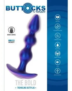 TOYJOY ButtCocks Plug Vibrant The Bold 14 X 3.3cm Bleu -Sextoys boutique plug vibrant the bold 14 x 33cm bleu 6