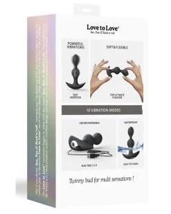 Love To Love Plug Vibrant Twinny Bud 10.5 X 3cm Noir -Sextoys boutique plug vibrant twinny bud 105 x 3cm noir 5