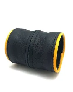 The Red Poignet Bracelet De Force En Cuir Noir/Jaune Avec Zip Taille XS -Sextoys boutique poignet bracelet de force en cuir noir jaune avec zip 3