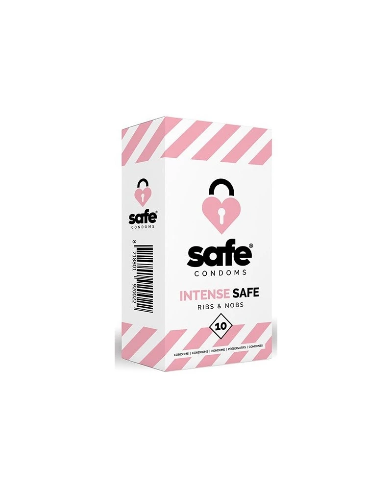 Safe Condoms Préservatifs Texturés INTENSE SAFE X10 1 Safe Condoms Préservatifs Texturés INTENSE SAFE X10