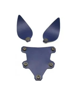 The Red PUPPY SET OREILLES ET LANGUE EN CUIR BLEU
