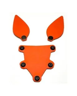 The Red PUPPY SET OREILLES ET LANGUE EN CUIR ORANGE