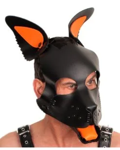 The Red PUPPY SET OREILLES ET LANGUE EN CUIR ORANGE -Sextoys boutique puppy set oreilles et langue en cuir orange 4