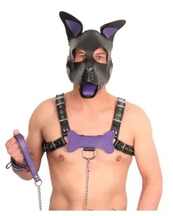 The Red PUPPY SET OREILLES ET LANGUE EN CUIR VIOLET -Sextoys boutique puppy set oreilles et langue en cuir violet 2