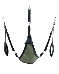 Mr. Sling Sling En Tissu Triangle - Set Complet Kaki -Sextoys boutique sling en tissu triangle set complet kaki 1