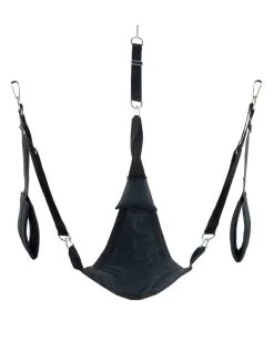 Mr. Sling Sling En Tissu Triangle - Set Complet Noir -Sextoys boutique sling en tissu triangle set complet noir 1