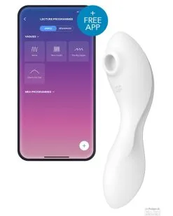 Stimulateur De Clitoris Connecté Curvy Trinity 5+ Satisfyer Blanc