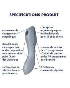 Stimulateur De Clitoris Curvy Trinity 3 Satisfyer Gris -Sextoys boutique stimulateur de clitoris curvy trinity 3 satisfyer gris 3