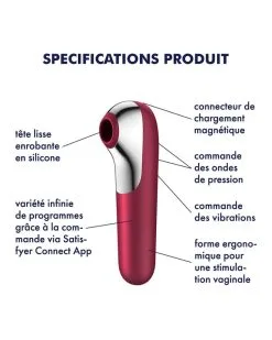 Satisfyer Stimulateur De Clitoris + Vibromasseur Dual Love Rouge -Sextoys boutique stimulateur de clitoris vibromasseur dual love rouge 1