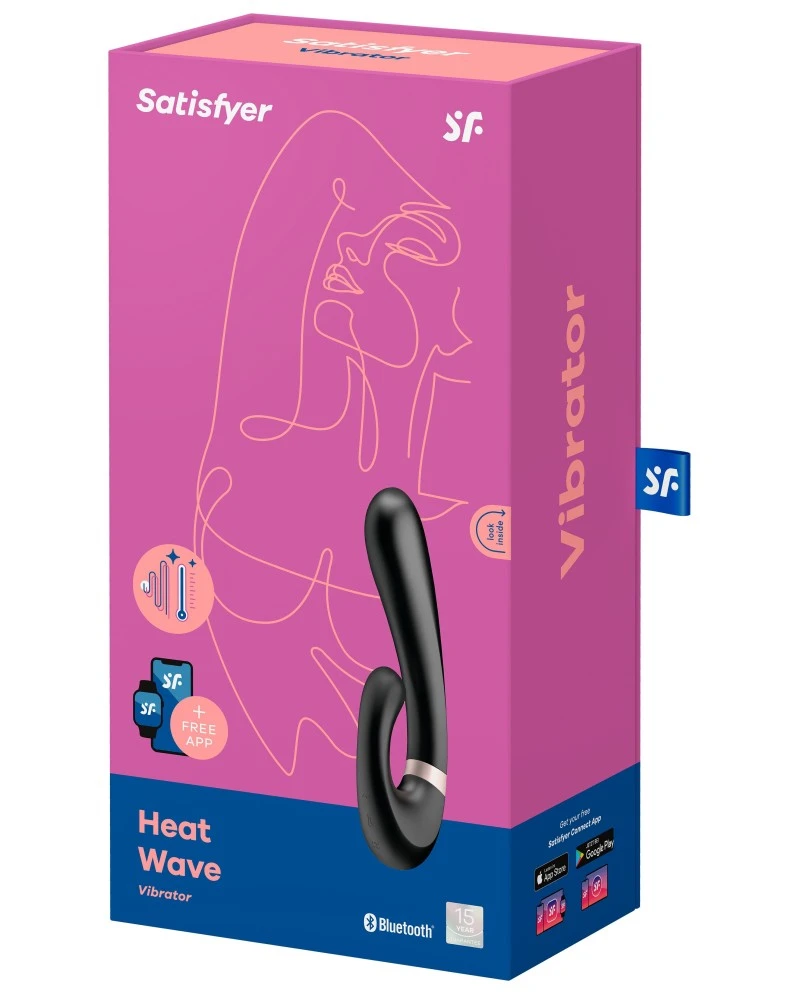 Stimulateur Point G Connecté Heat Wave Satisfyer 14 X 3.5cm Noir 3 Stimulateur Point G Connecté Heat Wave Satisfyer 14 X 3.5cm Noir – Image 3