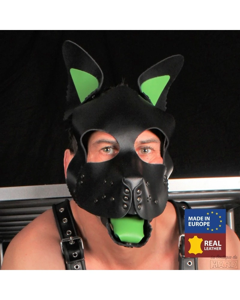 The Red Véritable Masque En Cuir PUPPY Vert 1 The Red Véritable Masque En Cuir PUPPY Vert