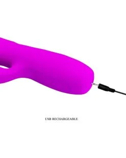 Vibro Rabbit à Poussée Melanie Pretty Love 21cm Violet -Sextoys boutique vibro rabbit a poussee melanie pretty love 21cm violet 3