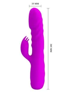 Vibro Rabbit à Poussée Melanie Pretty Love 21cm Violet -Sextoys boutique vibro rabbit a poussee melanie pretty love 21cm violet 5